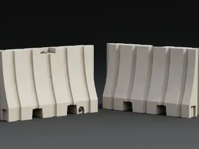 Water Filled Barricade Game-Ready Low-poly 3D model