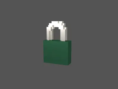 Voxel Lock v1 006 Low-poly 3D model
