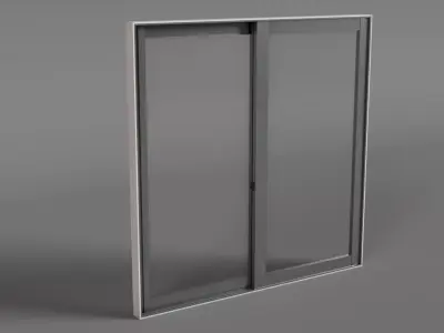 Double Panel Sliding Glass Window Low-poly 3D model