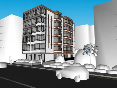 exterior facade Low-poly 3D model