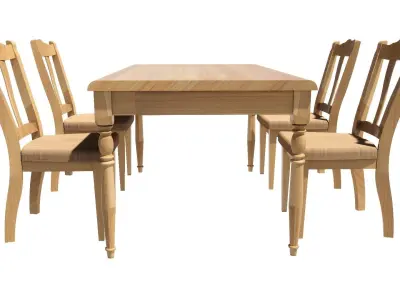 Dining set 4 seat 3D model