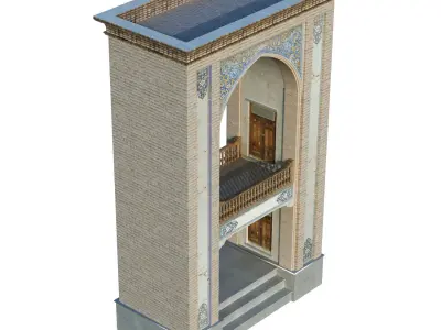 old islamic turkish arch set 143 Low-poly 3D model