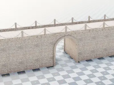 geometry nodes procedural medieval bridge generator 3D model