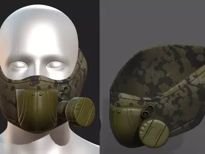 Gas mask respirator scifi futuristic ver 2 Low-poly 3D model Low-poly 3D model