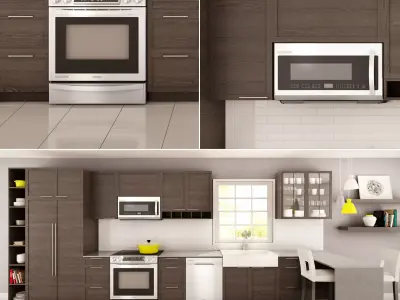 Family Kitchen Set 01 3D model