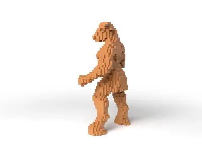 Minotaur Minecraft Voxel Low-poly 3D model