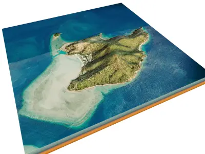 Hayman Island full 3d model terrain Low-poly 3D model