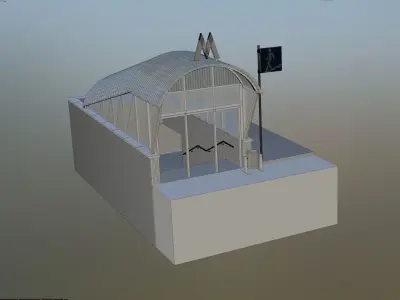 Entrance to Subway  Low-poly 3D model