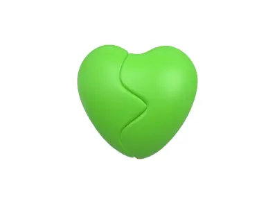 Broken Heart v1 006 Low-poly 3D model