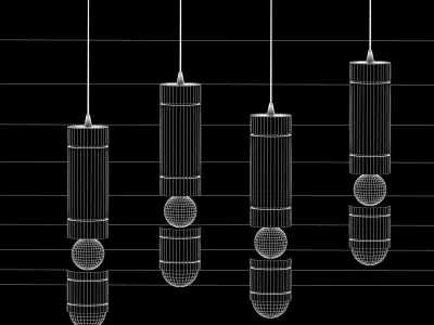 Collection pendant lights 3D  model Low-poly 3D model