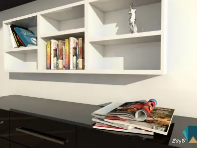 Modern living room on the sea 3D model