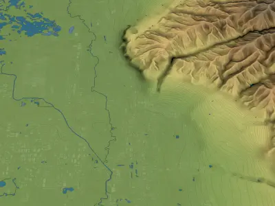 Salt Lake City - Topography Terrain Low-poly 3D model