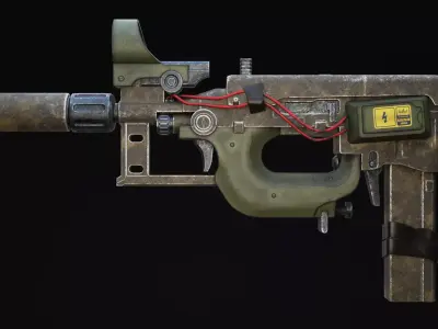 Nyx Rifle Scifi Game Ready Low-poly 3D model