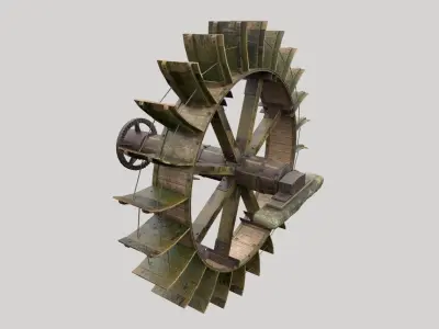 Water Mill Wheel 3D model