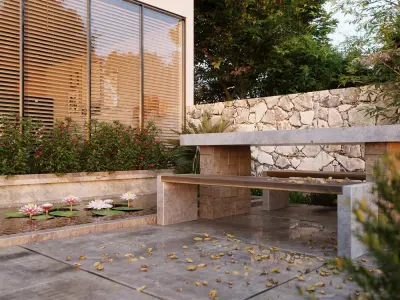 The Backyard Exterior Scene 3D model 3D model