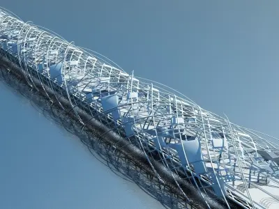 Futuristic Suspension Bridge 2 3D model