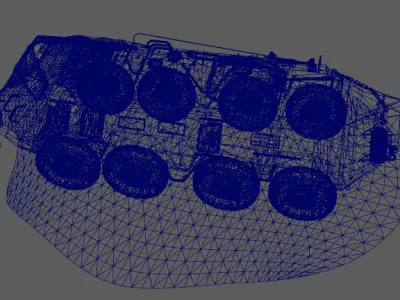 Realistic battlefield tank Low-poly 3D model