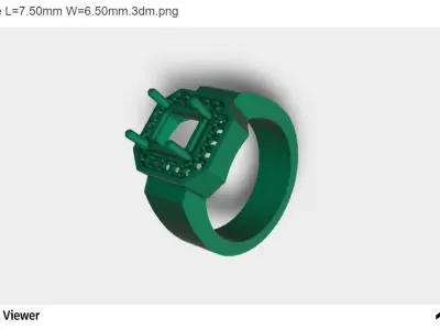 Men Ring with an Asscher Cut Center 3D print model
