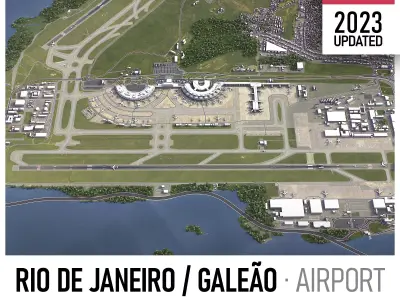 Rio De Janeiro Airport Low-poly 3D model