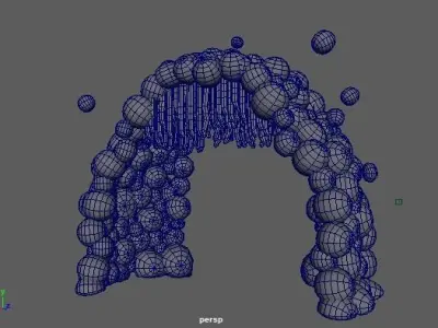 Colorful cave entrance Low-poly 3D model