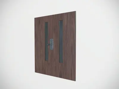 Wooden Door Low-poly 3D model