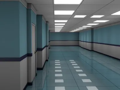 Apartment Hallway  Low-poly 3D model