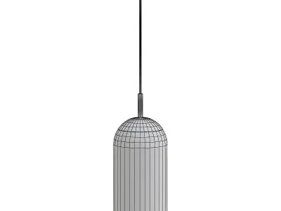 COLLINS gold pendant light with clear glass dome 3D model