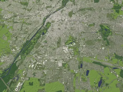 Munich Germany in 20 km x 20 km - city and urban 3D model
