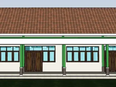 Islamic School Traditional Muslim Educational Building 3D Model Low-poly 3D model