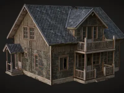 Haunted House Low-poly 3D model