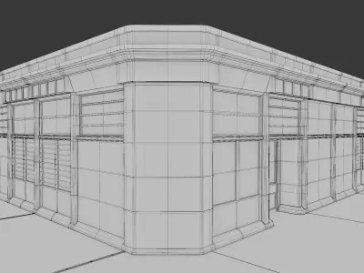 Modular Shopfront Kit Low-poly 3D model