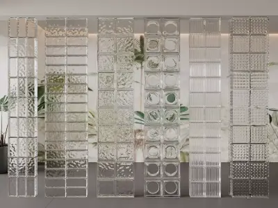 Glass Block Partition Collection 3D Models 3D model
