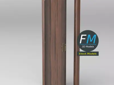 Wooden interior door 3D model