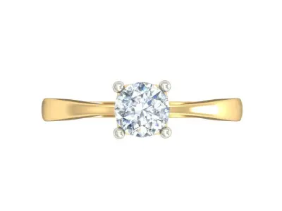 Yellow gold diamond ring-VJR49 3D print model