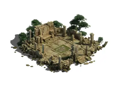 Model - Kashayana Buddha Forest Law Hall altar 3D model
