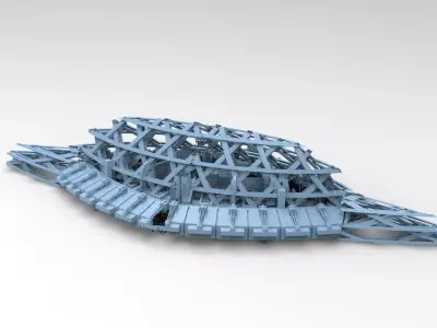 Desert army Sci fi Grid  3D model