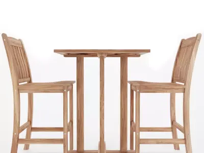 Oasis Bar Chair an Table 3D model