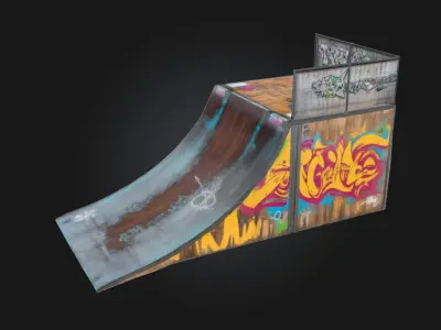 Skate Ramp Graffiti  Urban Style in Motion 3D model