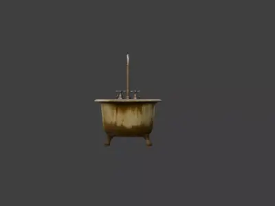 Rustic Repose Bathtub Low-poly 3D model