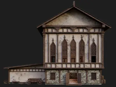 Old Medieval Building 4K Textures GameReady 102 Low-poly 3D model