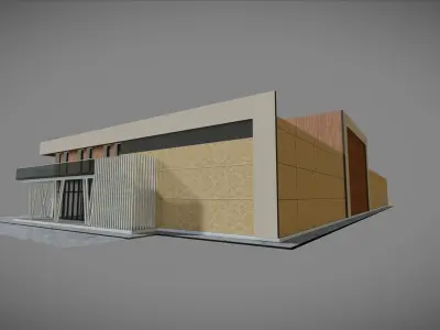 P0018 Industrial Building Winery Low-poly 3D model