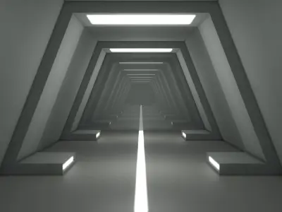 Sci Fi Corridor Low-poly 3D model 15