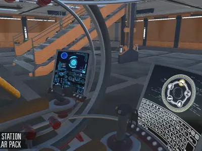 Sci-fi station - modular pack Low-poly 3D model