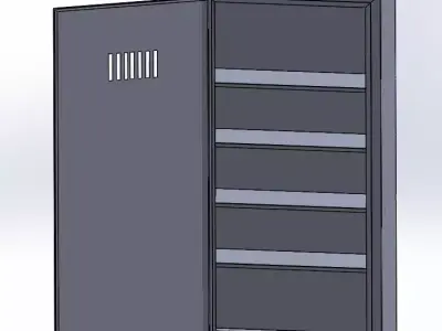 Small Steel Cabinet for Decor and Projects Free low-poly 3D model