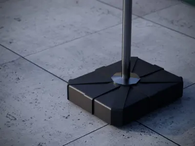 Big street umbrella Low-poly 3D model