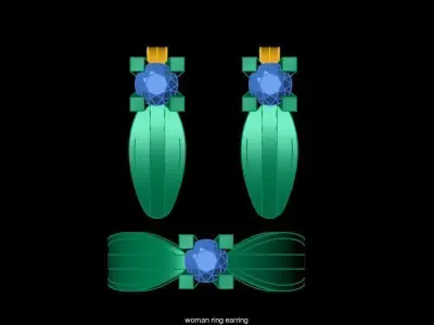 women one stone ring gold ultra light 3D Model Pack