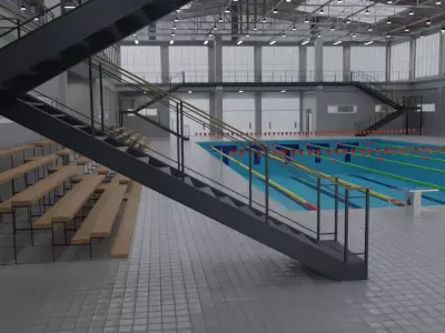 Swimming Pool Low-poly 3D model