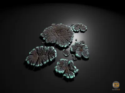 Alien Plant Lichen Type1 Low-poly 3D model