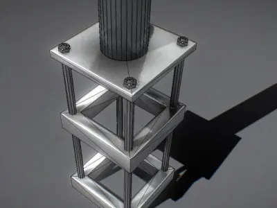 Sci-Fi Street Light 14 version 6 5m with pole 2 Low-poly 3D model