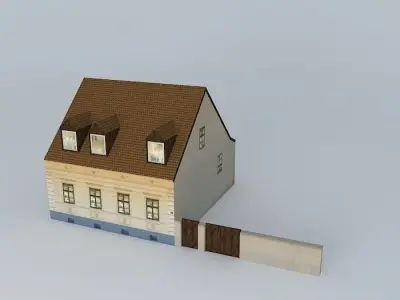 Small House 19th century Low-poly 3D model